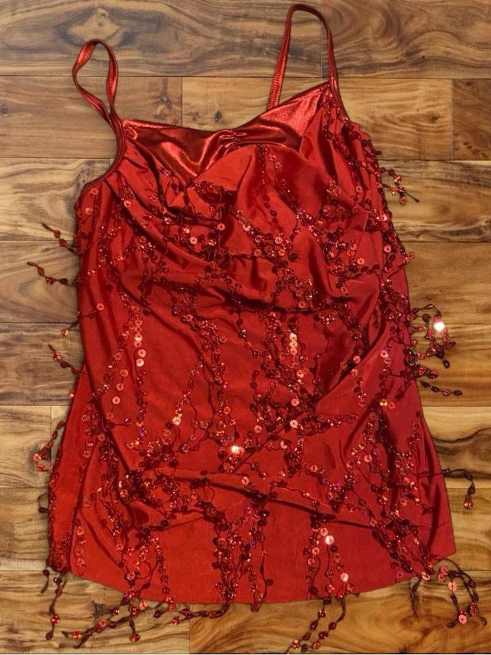 Weissman Red Sequin Beaded Camisole